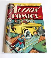 ACTION COMICS #30 GOLDEN AGE ( FAC-SÍMILE INTERIOR IN NEWSPAPER PAPER)