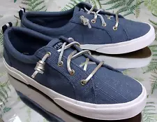 SPERRY TOP-SIDER BLUE FABRIC SNEAKERS BOAT DECK COMFORT SHOES US WOMENS SZ 9.5