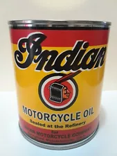 Vintage Indian Motorcycle Oil Can 1 qt - (Reproduction Tin Collectible)