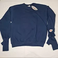 Vtg Handcuffs Sweatshirt Kids Youth Size Large Navy Blue Hand Warmers Warm Hands