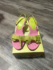 LIFE STRIDE OPEN TOE SHOE FOR WOMEN PINK LIME GREEN BOW 7