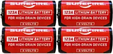 Brand New! SureFire CR123A 123A 3 Volt Lithium Batteries - 4 Pack! EXP 2027