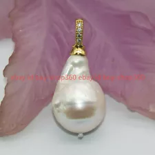 Huge 15x20mm Real Natural White Keshi Baroque Pearl Pendant