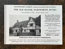 The Old Manor - Marsworth - Buckinghamshire For Sale - 1961 Press Cutting r399