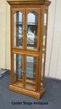 63691 Oak Curio China Cabinet With Light