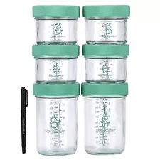 Glass Baby Food Storage Jars, 6 Pack