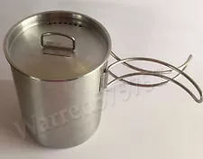 STAINLESS STEEL CANTEEN CUP WITH VENTED LID.