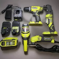 Ryobi one+ Power Tool Kit: P570, P208B, P118B, P704, DS1200, Inverter Charger...