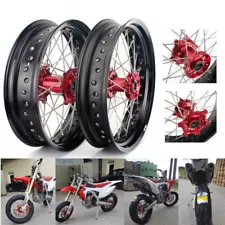 Supermoto 17" Front Rear Wheel Set for Honda CRF250R CRF450R 04-12 CR125R CR250R