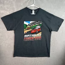 Mazda Miata At Laguna Seca Raceway Car Racing T Shirt Adult XL Dark Gray Mens