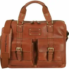 TOMMY BAHAMA BACK 9 GENUINE LEATHER BRIEFCASE / MESSENGER BAG FLASH SALE LAPTOP