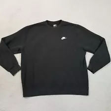 Nike Sweatshirt Mens Extra Large Black White Logo Crew Neck Sportswear Club