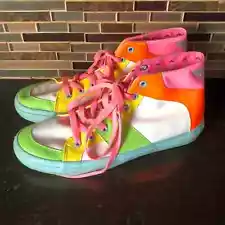 DC Comics Wonder Woman 84 WW84 bright neon High Top Sneakers size 7