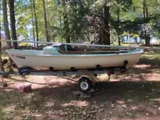 1970 Paceship 15' Sailboat Boat Outboard & Has Trailer