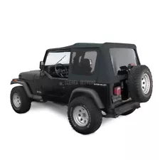 Jeep Soft Top for 88-95 Wrangler YJ w/Tinted Windows in Black Sailcloth (For: 1988 Jeep Wrangler)