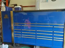 Matco tool box and tools for sale, 110in long, side hutch (5'x2'x28in deep)  