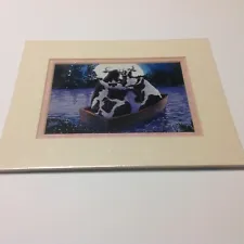 Peggy Chun Matted Print ''Mooon River'' Cow Lovers
