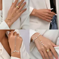 Chain Tassel Finger Ring Hand Harness Bangle Bracelet Linked Finger Slave Chain