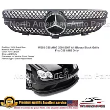 03-09 CLK All Black Grille AMG Chrome Star Emblem CLK320 CLK55 CLK500 CLK430 CLK