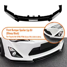 Gloss Black Front Bumper Spoiler Lip For Toyota 86 GT86 FT86 Scion FR-S 12-16 13