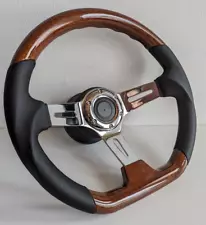 Steering Wheel custom used wood flat fits for Mercedes Benz W124 W123 R107 80-92