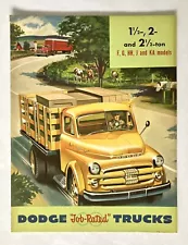 1952 Dodge "Job Rated" Truck Sales Brochure 1 1/2, 2, 2 1/2 Ton ORIGINAL!