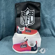 Houston Texans LED light up Red white Slip On shoes size 8 With Bag NFL Fanatics