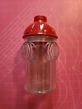 ð¾ Fire Hydrant Glass Treat/Cookie Jar - Red Lid Dog Treat Countertop Storage ðª