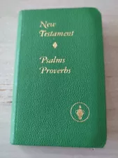 Gideons International New Testament Psalms Proverbs Pocket Bible Green Cover