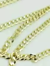 18K Solid Gold Cuban Link Chain Necklace Men Women 2.5mm 20" Made In Italy