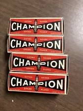 Set Of Four NOS Champion Spark Plugs- Fit Model A Fors- 0 Comm