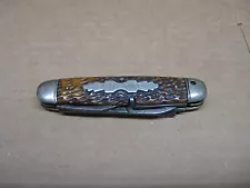 Vintage Hammer Brand "Army Knife" Folding Pocket Knife - Bone / Stag Handle