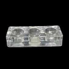 Indiana Glass 3 Hole Candle Holder