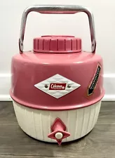 New ListingVintage 1960's Coleman Diamond Badge Pink 1 Gallon Thermos Water Jug Cooler