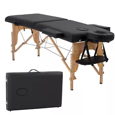 New Massage Table Massage Bed Spa Bed 73" Long Portable 2 folding W/ Carry Case