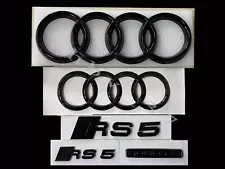 RS5 full Gloss Black Badges Package For Audi RS5 S5 F5 2017+ Exclusive Pack