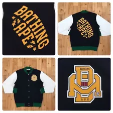 BAPE APE LOGO Sweat varsity jacket bomber A Bathing Ape Size L