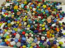 4 Pounds Assorted India Solid Tone Glass Beads Wholesale Bulk Lot Sale (PVP-75)