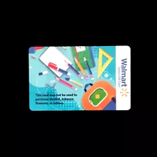 Walmart Back to School Supplies NEW COLLECTIBLE GIFT CARD NO VALUE #8745