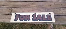 Vintage FOR SALE Sign Masonite 24" X 6" 3d Letters Double Sided Cool Advertising