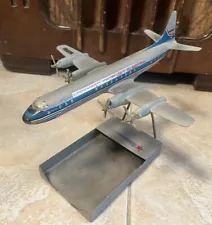 VTG Lockheed L-188 Propjet Electra Desk Pad Top Display Model Airplane Metal