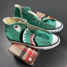 100% Authentic A Bathing Ape Bape Sta Hi Shark Green Shoe Sneaker Size 8 Mens