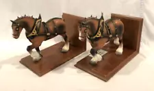 Budweiser Clydesdale Horse Vintage Pair of Bookends By Hartland Plastics