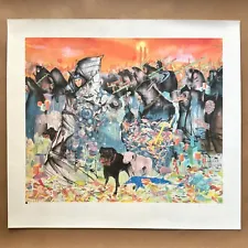 David Choe Exodus From The Land of Play Embellished Signed Art Print Poster Rare