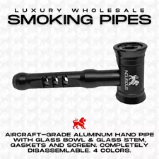 Wholesale Glass Smoking Pipes | Metal Pipe Lot | Black Hand Pipe Wholesale | 7PC