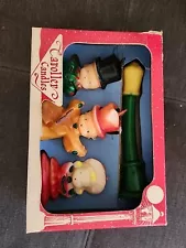 Vintage Gurley Tavern Christmas Carollers Set Candles in Original Box