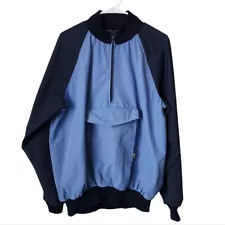 MOTHER KAREN'S x VINTAGE 80s 1/4 zip kangaroo pocket Jacket ink blue XL