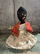 Antique Rare American Folk Art Stockinette Make Do Primitive Doll