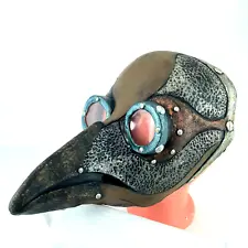 Steampunk Plague Doctor Mask Beak Costume Goggles Halloween or Cosplay Rubber