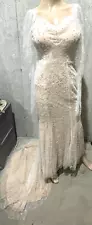 VERA WANG Crystal Embroidered Tulle Long Maxi Gown Wedding Dress EU 38 / US 4